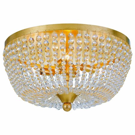 CRYSTORAMA Rylee 4 Light Antique Gold Ceiling Mount 605-GA